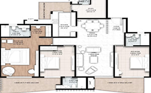 3BHK Floor Plan